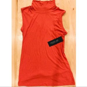 🐆Rachel Zoe, Red Orange Ribbed Tank